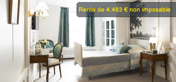 chambre médicalisée avec une rente de 4483 euros non imposable